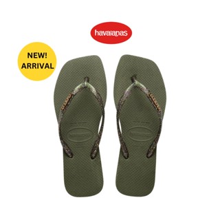 Havaianas รองเท้าผู้หญิง SLIM SQUARE LOGO METALLIC - GREEN  รุ่น 41482570869GNXX (รองเท้าแตะ รองเท้า รองเท้าแตะหญิง รองเท้าแตะผู้หญิง)