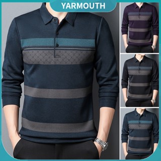 Yyr_ เสื้อเชิ้ต ลายทาง สีตัดกัน สําหรับผู้ชาย