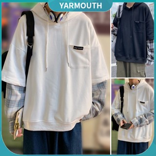 Yyr_ เสื้อกันหนาว มีฮู้ด ทรงหลวม สําหรับผู้ชาย