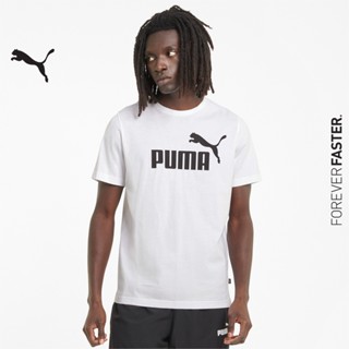 PUMA BASICS - เสื้อยืดผู้ชาย Essentials Logo สีขาว - APP - 58666602