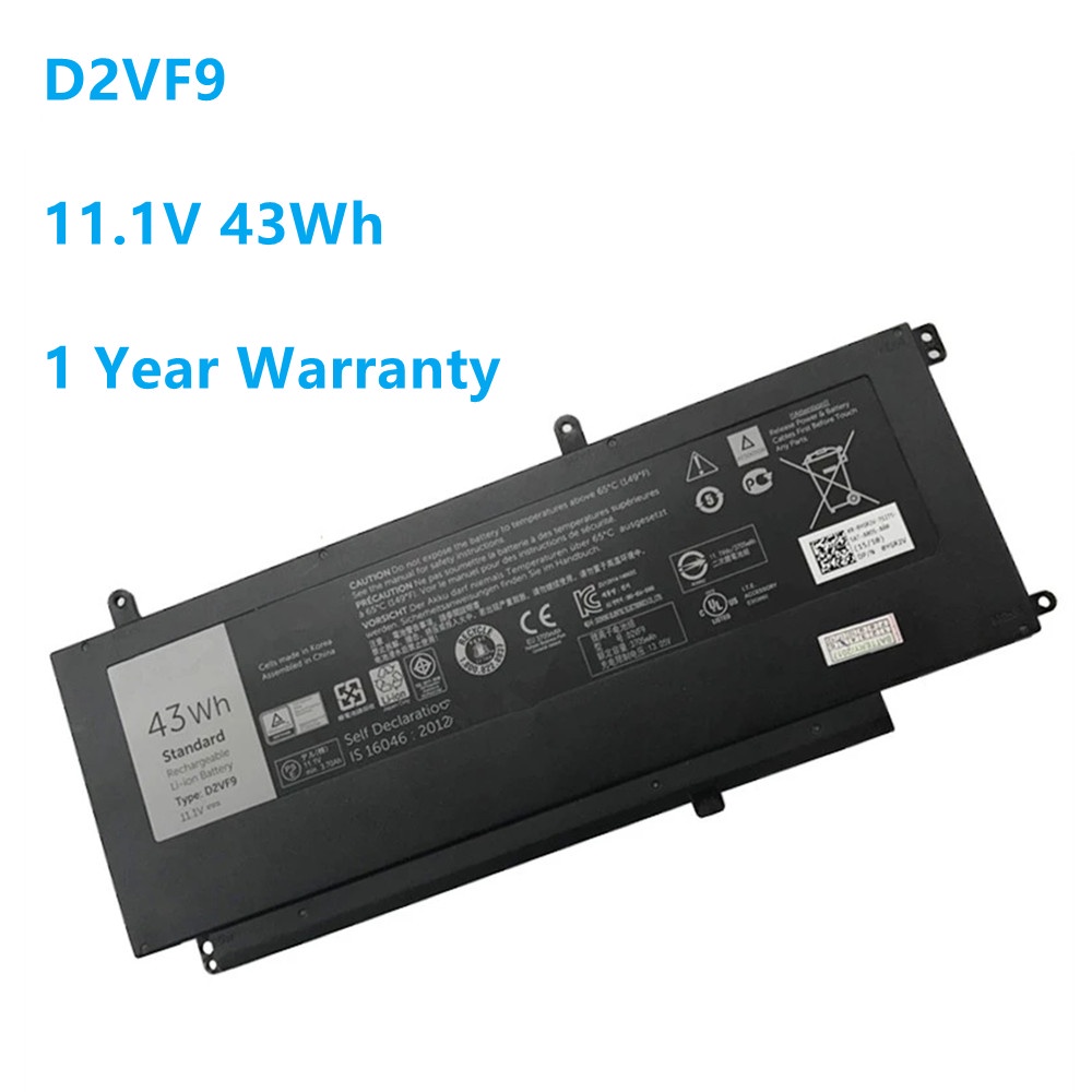 D2VF9 11.4V 43WH Laptop Battery For Dell Inspiron 15 7547 7548 For Vostro 5459 Sereis 0PXR51 0YGR2V 