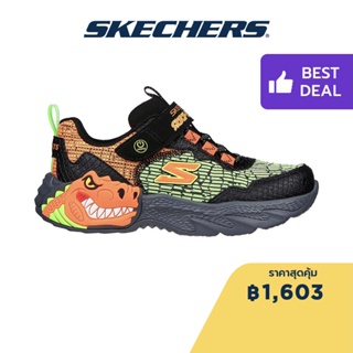 Skechers สเก็ตเชอร์ส รองเท้าเด็กผู้ชาย รองเท้าผ้าใบ Boys Dino-Lights Shoes - 400615L-BKOR