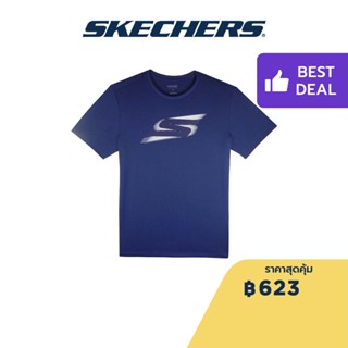 Skechers สเก็ตเชอร์ส เสื้อยืดวิ่งแขนสั้นผู้ชาย Men Running Tee Apparel - SP22Q4M434-PRBL