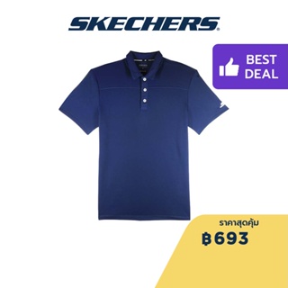 Skechers สเก็ตเชอร์ส เสื้อยืดแขนสั้นผู้ชาย Men Performance Running Short Sleeve Tee - SP22Q4M411-SEBL