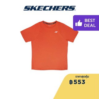 Skechers สเก็ตเชอร์ส เสื้อยืดแขนสั้นผู้ชาย เสื้อกีฬา Men Performance Running Short Sleeve Tee - SP22Q4M412-RED