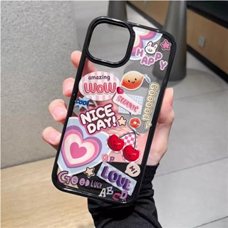 เคสโทรศัพท์มือถืออะคริลิคใส แบบแข็ง ลายหัวใจ Nice Day สําหรับ iphone 14 pro Max 11 13 12 7Plus 8 X XS Max