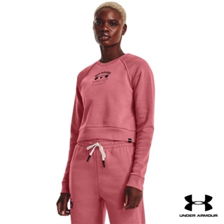 Under Armour UA Womens Project Rock Iron Paradise Fleece Crew อันเดอร์ อาร์เมอร์ เสื้อออกกำลังกาย สำหรับผู้หญิง