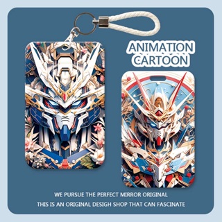 cardholder holder card Guochao Mecha Gundam ชุดใบรับรองนักเรียนโรงอาหารบัตรรับประทานอาหารบัตรป้ายบัตรวิทยาเขตบัตรรถประจำทาง Yangchengtong รถไฟใต้ดินการควบคุมการเข้าถึงงานแท็กน้ำการ์ดป้องกันเปลือกการ์ดสปริงเชือกการ์ดเชือกคล้องคอ