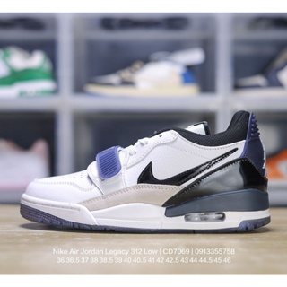 Nike Air Jordan Legacy 312 Low "Black/Royal" Jordans Strongest Three-in-One Hybrid Low-Top รองเท้าบาสเก็ตบอล รองเท้ากีฬาลําลอง