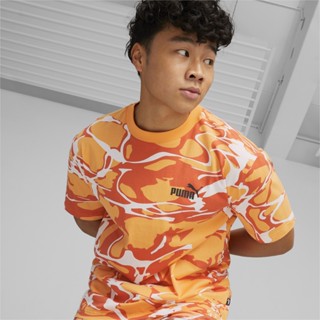 PUMA BASICS - เสื้อยืดผู้ชายสกรีนลาย Summer Splash สีส้ม - APP - 67709646