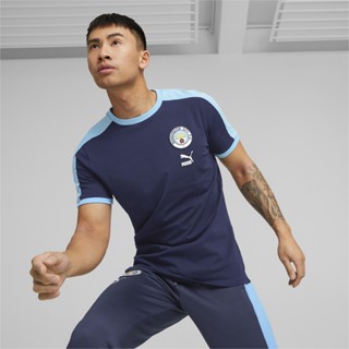 PUMA FOOTBALL - เสื้อยืดผู้ชาย Manchester City F.C ftblHeritage T7 สีฟ้า - APP - 76949502