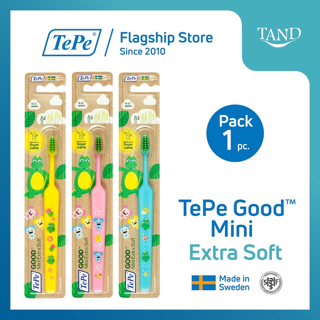 แปรงสีฟันเด็ก อายุ 0-3 ปี หัวแปรงขนาดเล็ก ขนแปรงนุ่ม(แพ็ค 1 ชิ้น) TePe GOOD™ Mini Soft