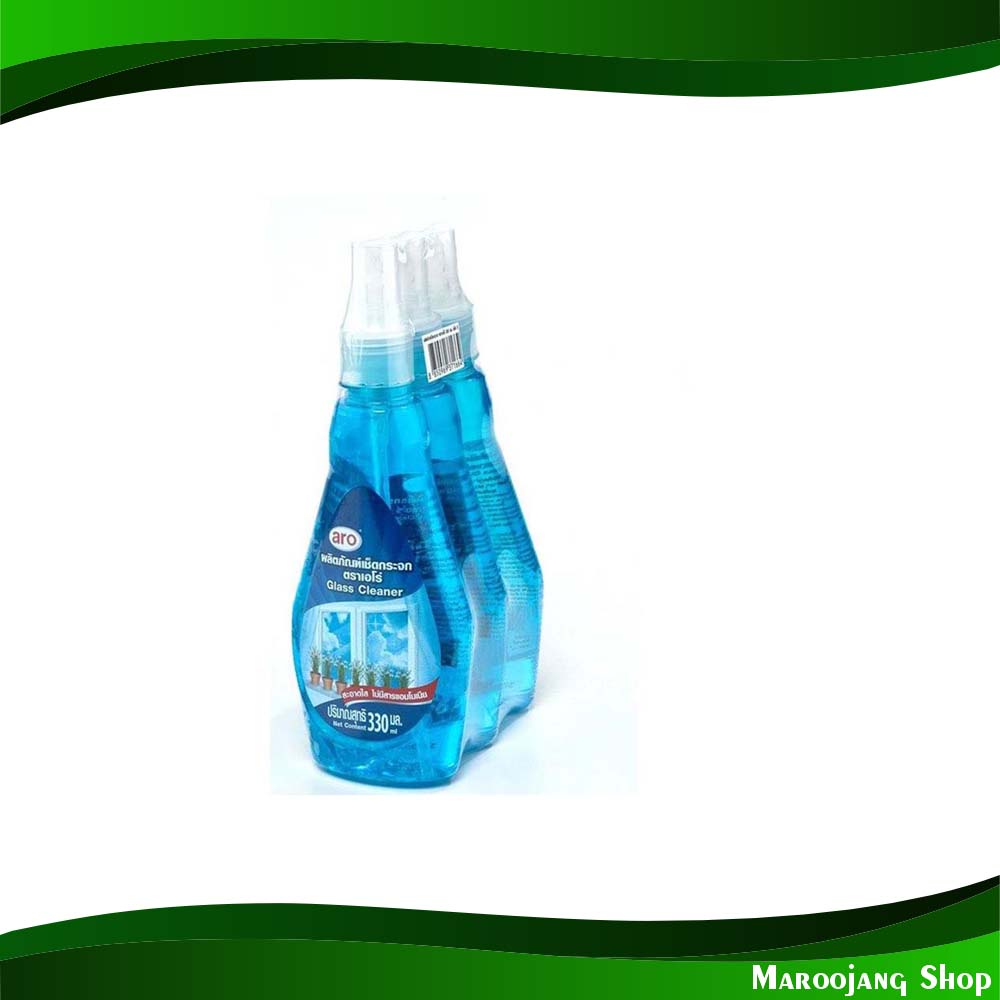 น้ำยาเช็ดกระจก ขนาด เอโร่ 330 มล. (แพ็ค3ขวด) Glass Cleaner Aro