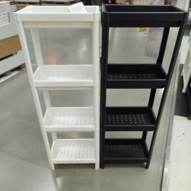 IKEA,แท้,ชั้นวางของอิเกีย,ชั้นวางของในห้องน้ำ,ดำ,ขาว,36x23x100ซม.VESKEN,เวสเก้น