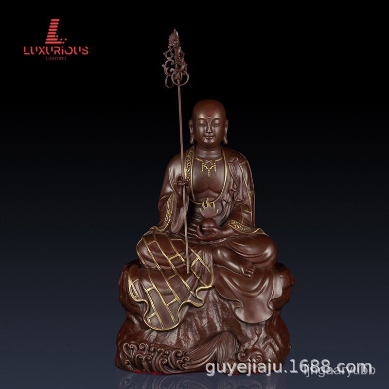 Pure Brass King of Tibet Decoration Living Room Home Buddha Statue King of Tibet Bodhisattva Office 