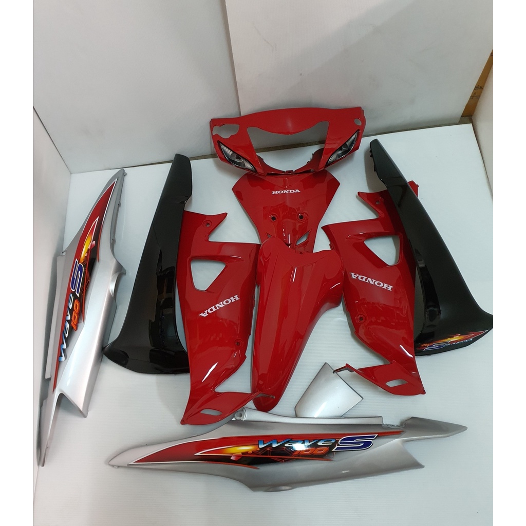 ชุดสี wave100s u box สีแดงเทา รุ่นดิส เฟรมรถ เวฟ100s ปี2006 เวฟ100 ยูบ็อค