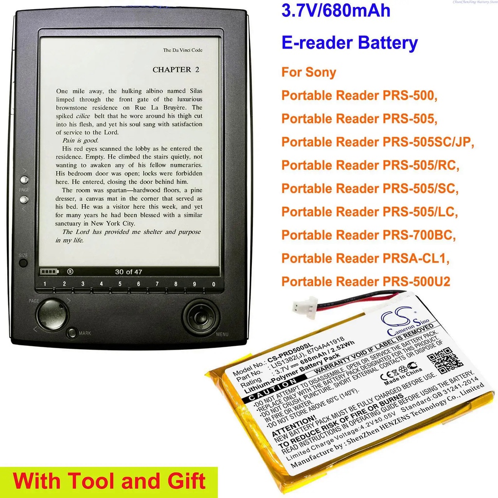WZXJ OrangeYu 680mAh E-reader Battery LIS1382(J) for Sony Portable Reader PRS-500, PRS-505, PRS-700B