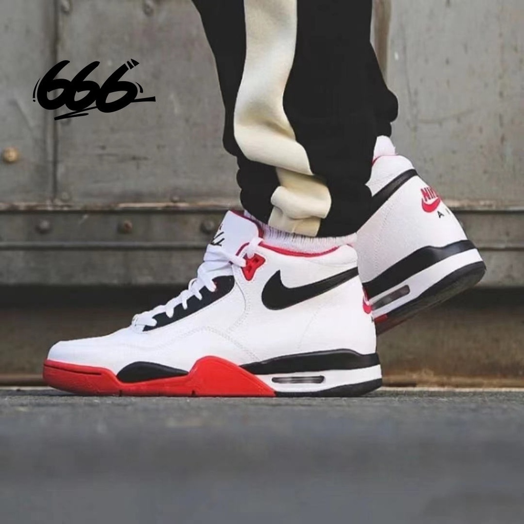 ✳✤Nike/Nike Flight Legacy AJ4 พี่ชายกีฬารองเท้าบาสเก็ตบอล BQ4212-102-100