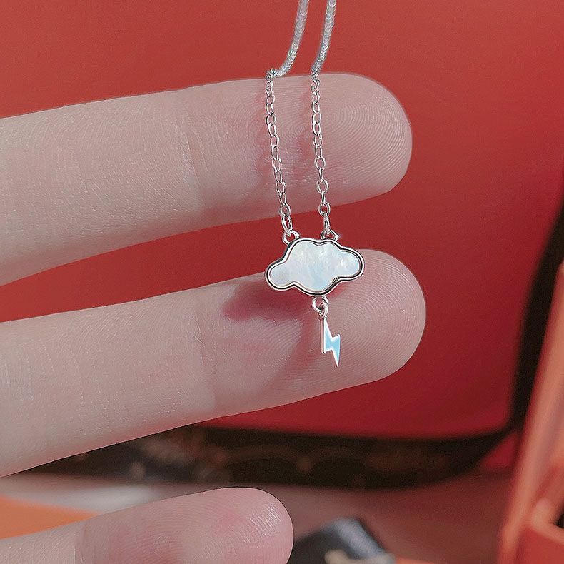 №☑☾สร้อยคอคลาวด์ โซ่ไหปลาร้า หอยมุกสีขาว DCX283