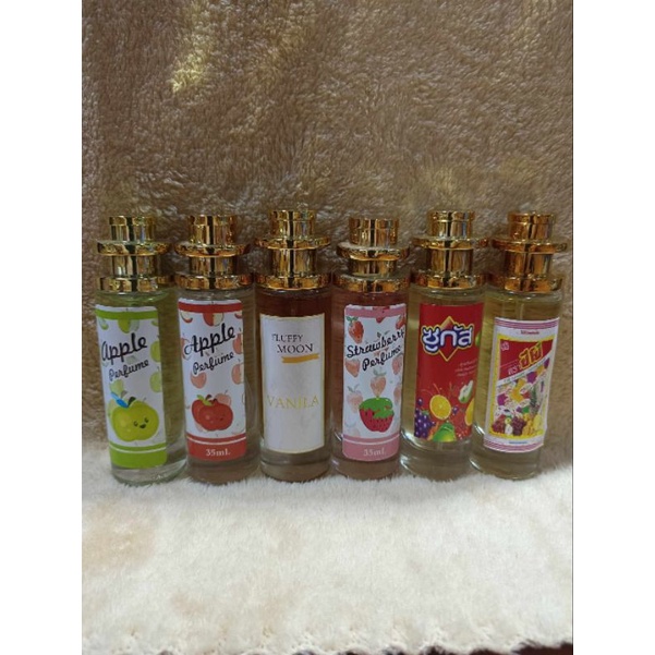 น้ำหอมกลิ่นผลไม้ขนาด 35 ml❤️แอปเปิ้ลเขียว❤️แอปเปิ้ลแดง❤️วนิลา❤️สตอเบอรี่❤️ซูกัส❤️ปีโป้