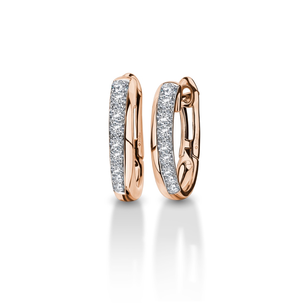 Jubilee Diamond ต่างหูเพชร Voyage of Heart Diamond Line Hoop Earrings