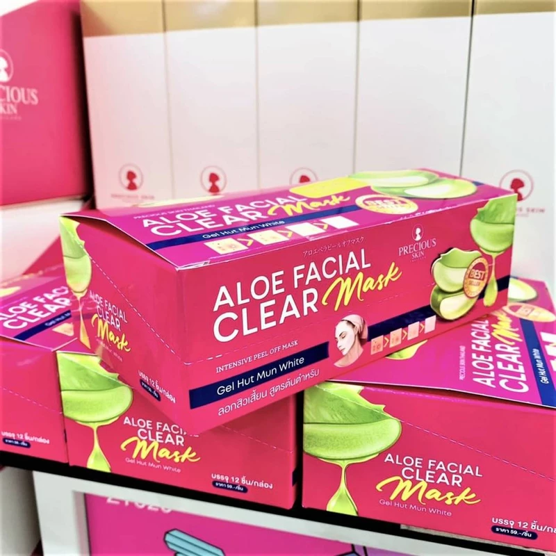ลอกสิวเวียดนาม (X 12 ชิ้น) Precious Skin Aloe vera ลอกสิว สิวหัวดำ สิวอุดตัน | ลอกสิว 22 g X 12 ชิ้น