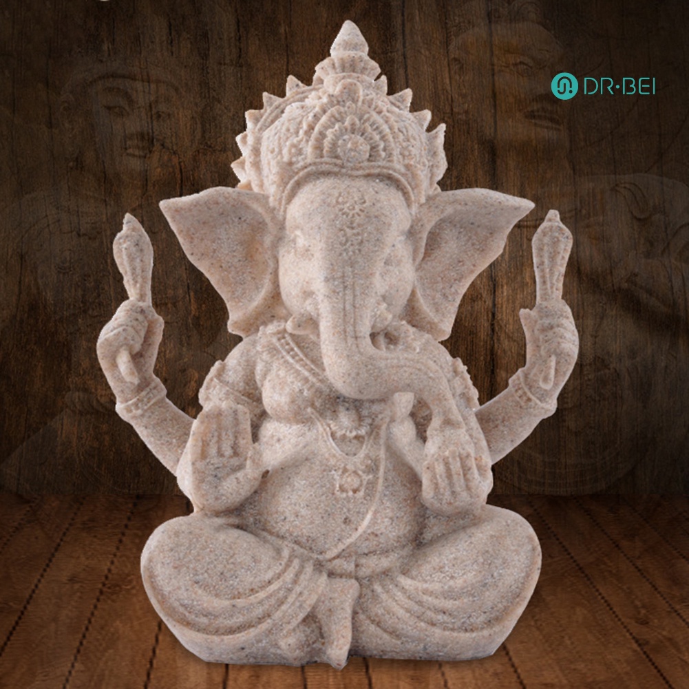 Dr BEI รูปปั้นพระพิฆเนศ หินทราย ช้าง สําหรับตกแต่งบ้าน