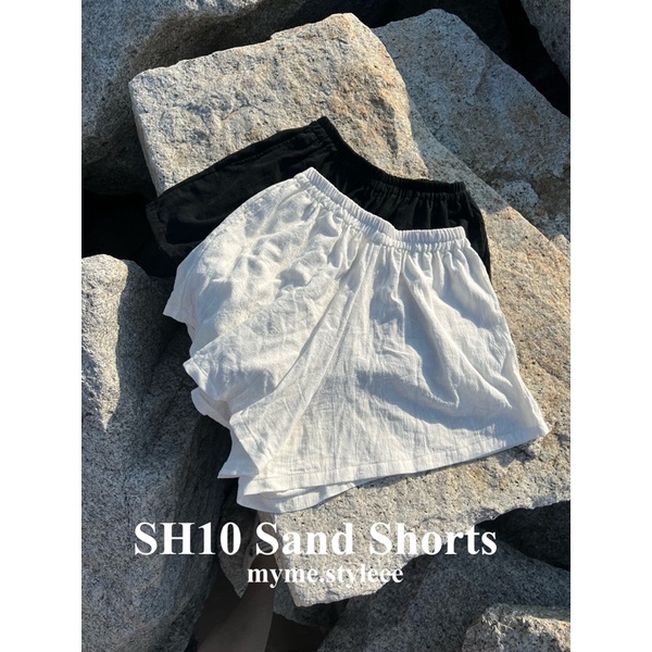 SH10 Sand Short กางเกงลินินสั้นสาวอวบ - myme.styleee