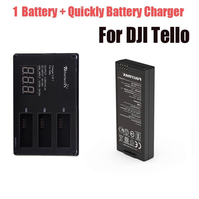 สำหรับ DJI Tello แบตเตอรี่ชาร์จอย่างรวดเร็ว1ชิ้น Lipo Tello เที่ยวบินแบตเตอรี่สำหรับ Hub Tello อุปกร