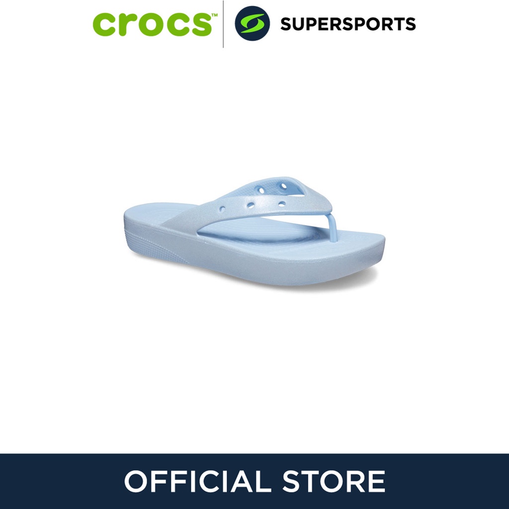 CROCS Classic Platform Meta Pearl Flip รองเท้าแตะผู้หญิง