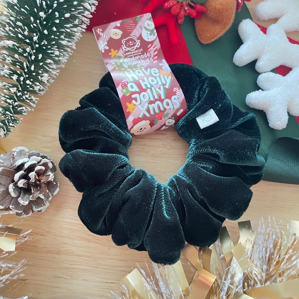 Scrunchie • Xmas • Velvet • Pine green