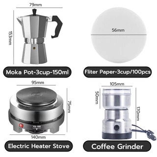 OneCafe ชุดหม้อต้มกาแฟ Moka Pot 3/ 6 ถ้ว