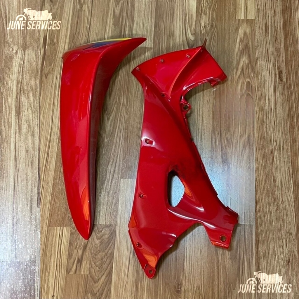 Wave 125 เก่า บังลมนอก+ใน 2 ชิ้น ข้างซ้าย สีแดง (263) (ใช้ได้ทั้ง R และ S)