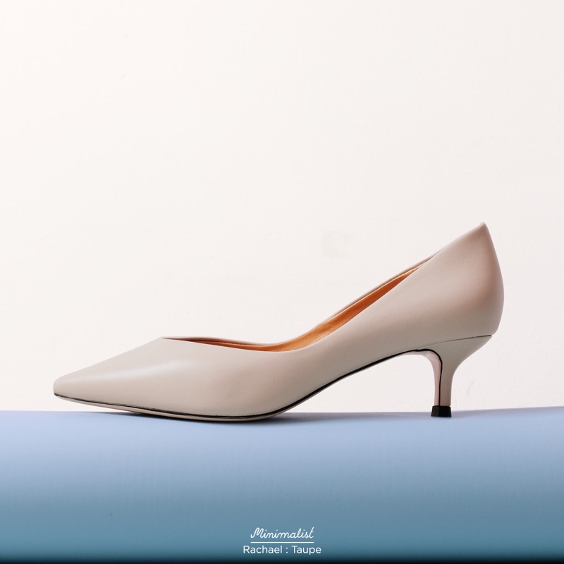รองเท้าส้นสูงหนังแกะ รุ่น Rachael (taupe) สูง 2 นิ้ว ไม่เมื่อยเท้า หน้าเท้าไม่แคบ