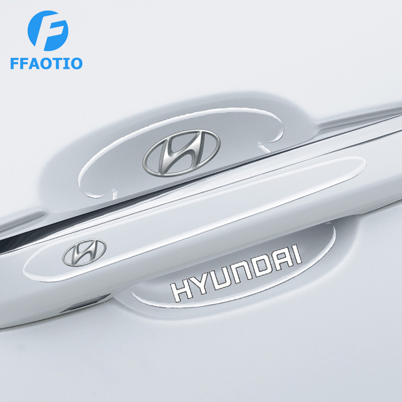 FFAOTIO โปร่งใส กันรอยมือจับประตูรถยนต์ ฟิล์มกันรอยรถยนต์ สำหรับ Hyundai H1 Staria Creta Elantra Accent