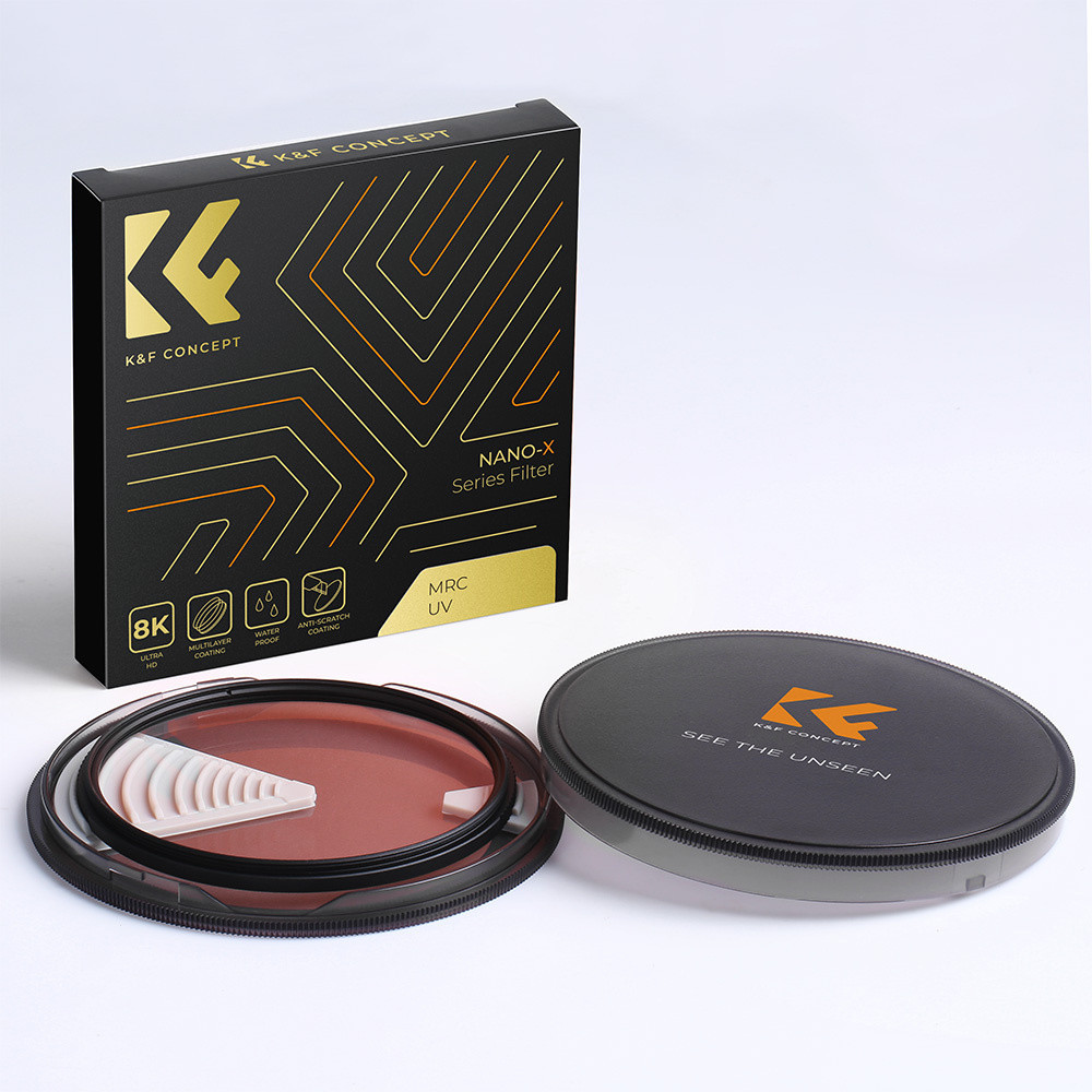 K&F CONCEPT NANO-X ซีรี่ส์ แผ่นกรอง MCUV ใสพิเศษ กันน้ำ กันรอยขีดข่วน พร้อมผ้าทำความสะอาด 3 ชิ้น