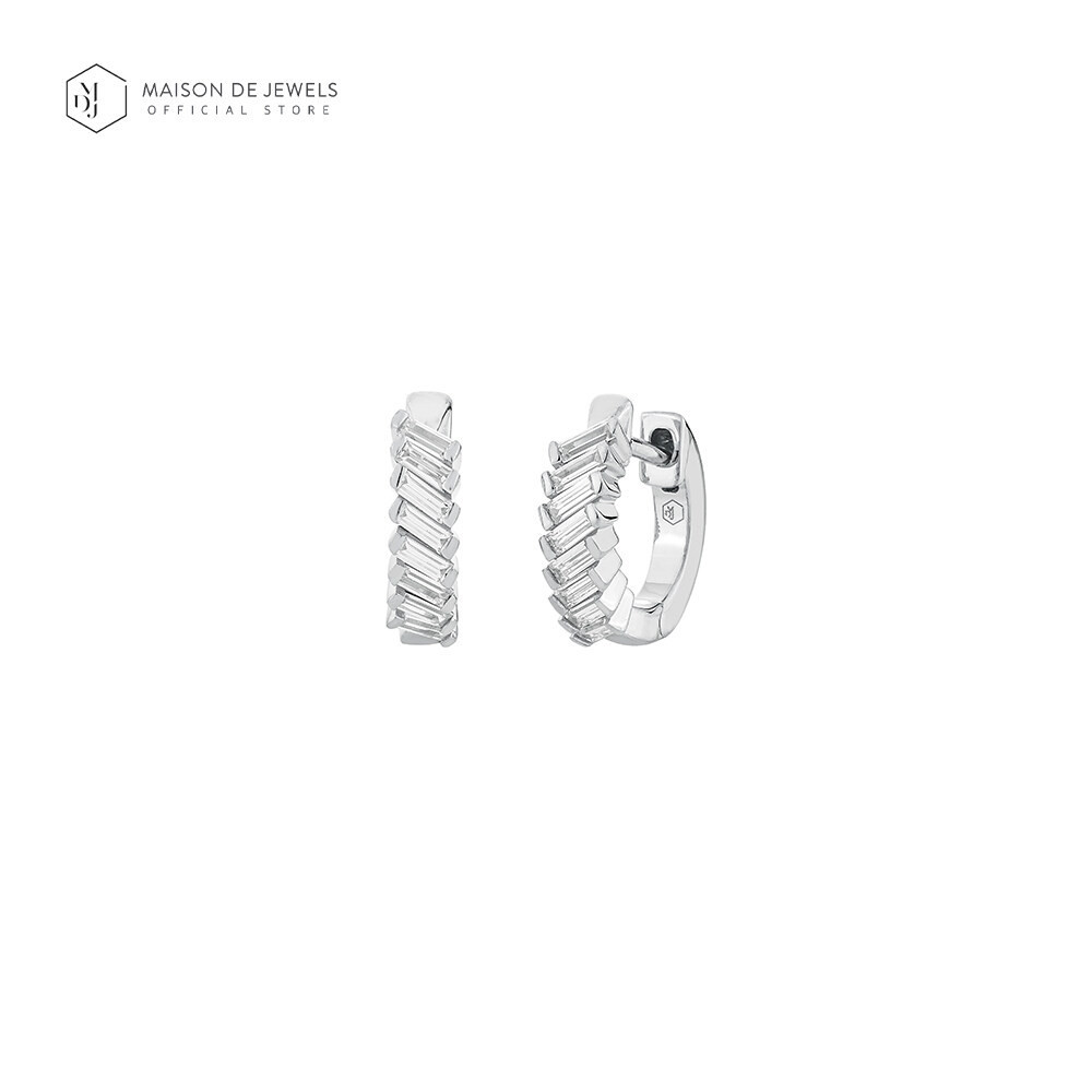 Maison de Jewels - Linear Confetti Hoop Earring ต่างหูเงินแท้ ต่างหูห่วง ต่างหูเงินดีไซน์ ต่างหูใส่ทุกวัน