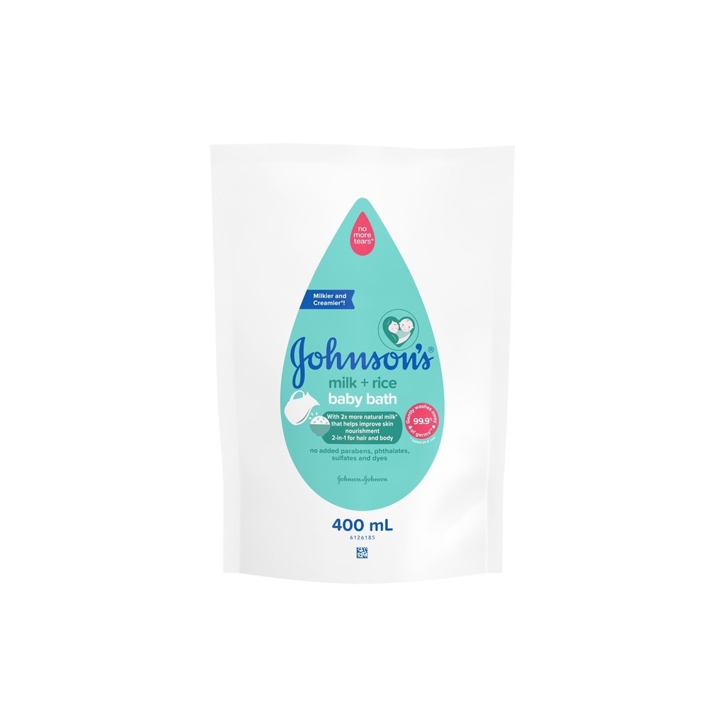 จอห์นสัน เบบี้ สบู่อาบน้ำ ถุงเติม มิลค์ + ไรซ์ บาธ 400 มล. Johnson's Milk + Rice Bath 400 ml refill - รูปที่ 3