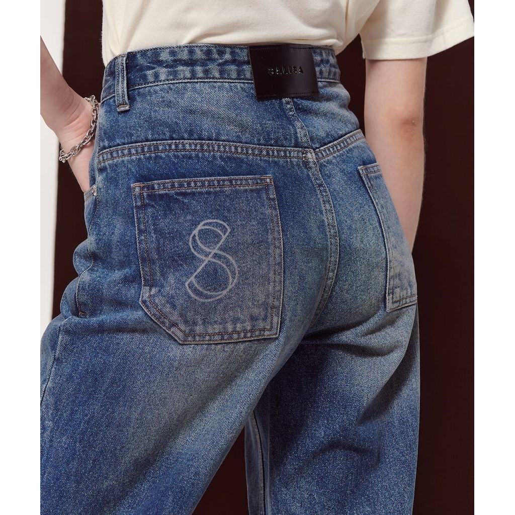 SALISA - JEANS CUFF Mid-Rise Waist กางเกงยีนส์ทรงหลวมพับปลายขา เอวกลางสะดือ - รูปที่ 5