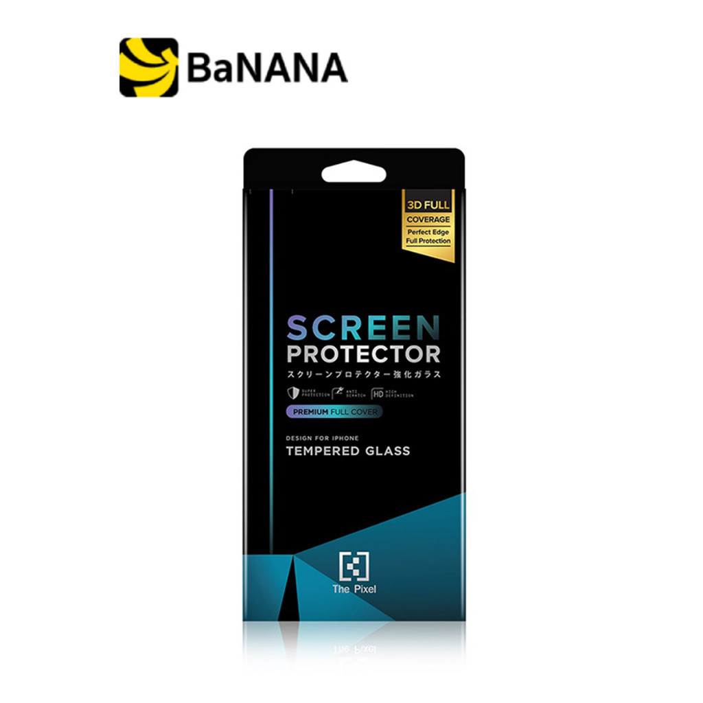 The Pixel ฟิล์ม Tempered Glass 3D Shield Curved iPhone 15 Pro Max (6.7inch) Black By Banana IT