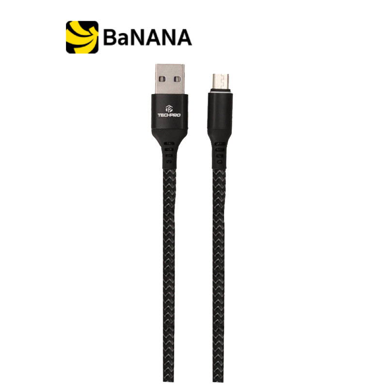TECHPRO Micro USB Cable 3A Super Fast Charge 1M. TP-C04 - Nylon Black by Banana IT