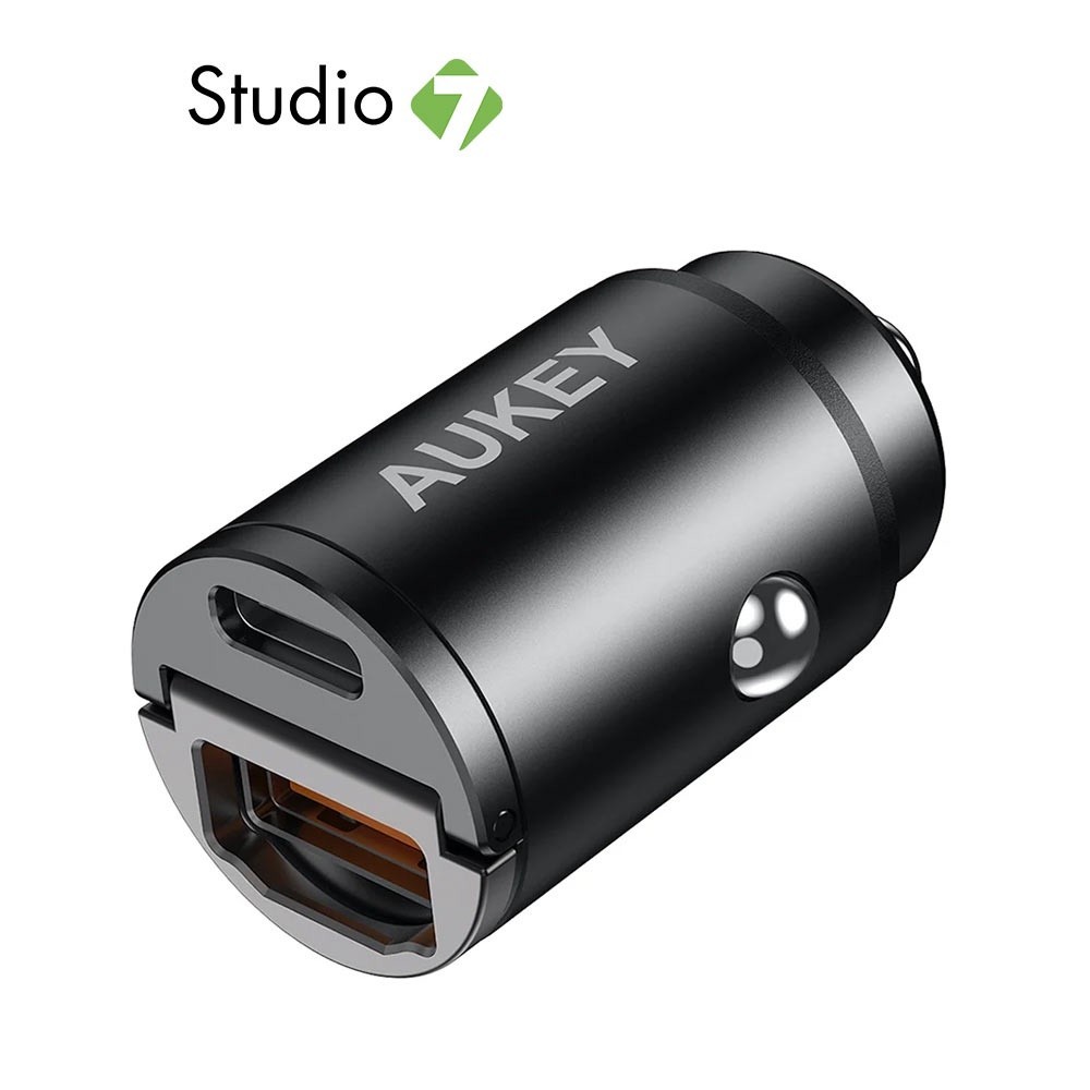 AUKEY Car Charger 1 USB-A / 1 USB-C (30W) Black (CC-A3) ที่ชาร์จในรถยนต์ by Studio7