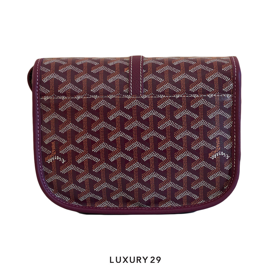 Goyard Belvedere PM Bag Burgundy Hand-Painted Heart Brown