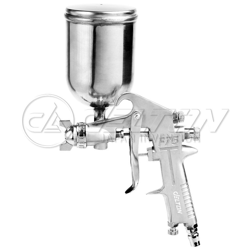 DELTON กาพ่นสี กาบน กาหงาย 400 CC รูพ่นมาตรฐาน 1.5 mm หัวพ่นทองเหลือง ใช้ร่วมกับปั๊มลม Air Spray Gun รุ่น F-75G