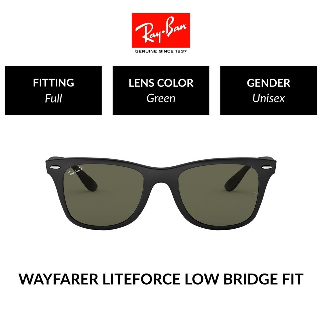 Ray-Ban Wayfarer Liteforce Polarized - RB4195F 601S9A size 52 -sunglasses แว่นกันแดด