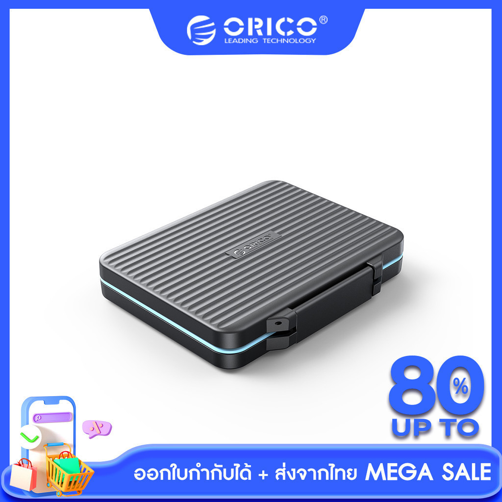 [ส่งจากไทย-ออกใบกำกับได้] ORICO กล่องเก็บเมมโมรี่การ์ด SD/TF/M.2 Memory Card Waterproof Tough Case for SD microSD TF CF Sandisk Kingston Toshiba Samsung Lexar Transcend - PHCD