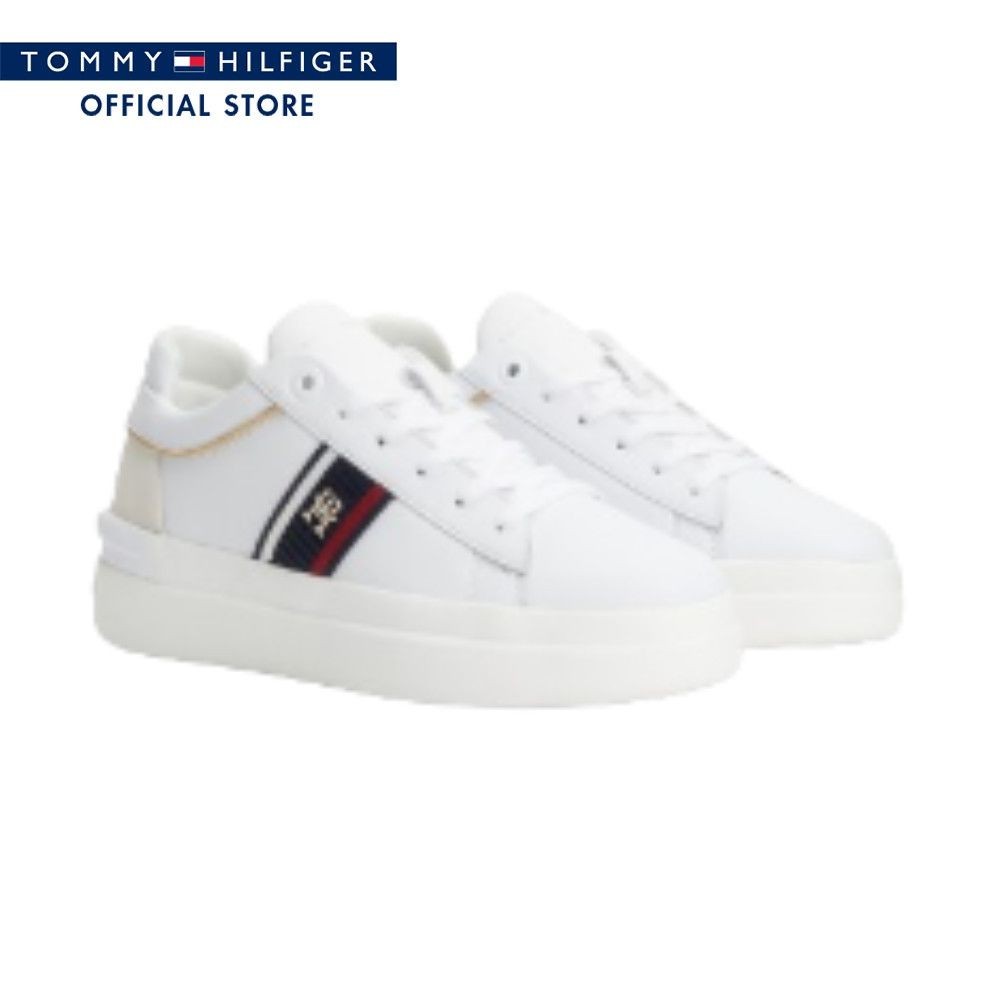 Tommy Hilfiger รองเท้าผ้าใบผู้หญิง รุ่น FW0FW07387 YBS - สีขาว