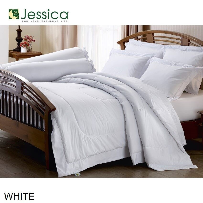 JESSICA ชุดผ้าปูที่นอน เจสสิก้า สีพื้น สีขาว WHITE #ผ้าปูที่นอน ผ้านวม 3.5ฟุต 5ฟุต 6ฟุต