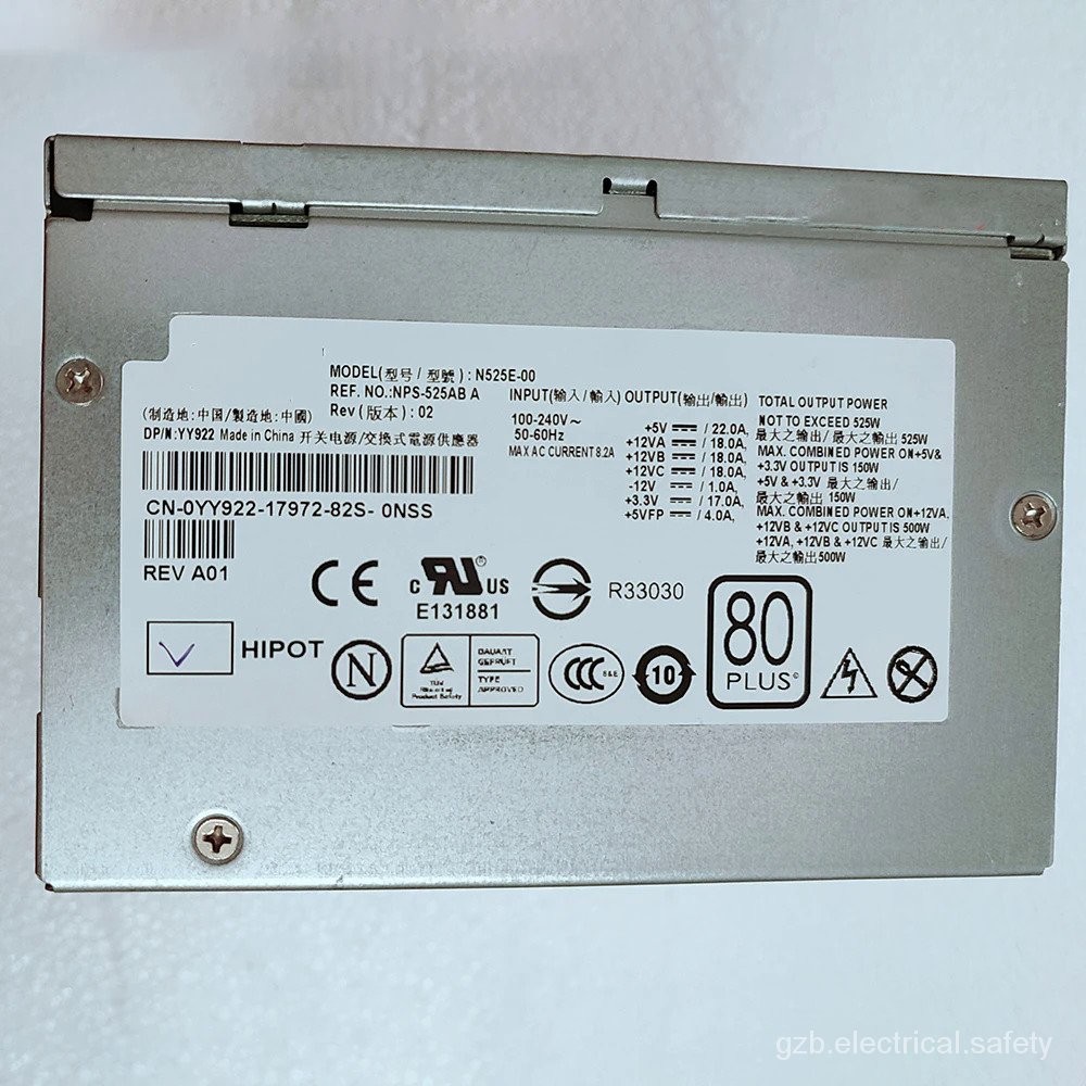 N525E-00สำหรับ Dell PowerEdge T3400 410 48Pin 525W เซิร์ฟเวอร์พาวเวอร์ซัพพลาย H525E-00 YN637 M331J