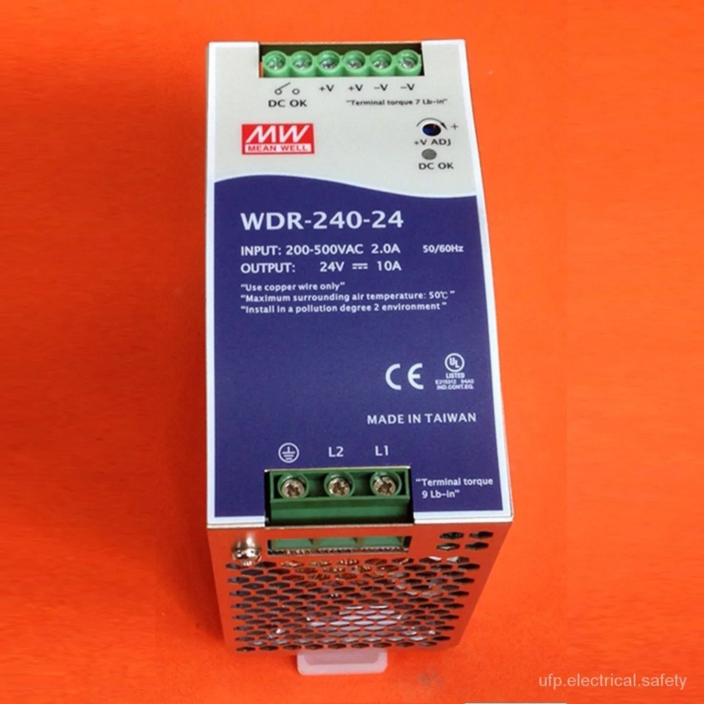 MEAN WELL ซีรีส์ WDR-240อินพุตกว้างพิเศษราง Din อุตสาหกรรม240W แหล่งจ่ายไฟที่บางเฉียบ WDR-240-48 WDR